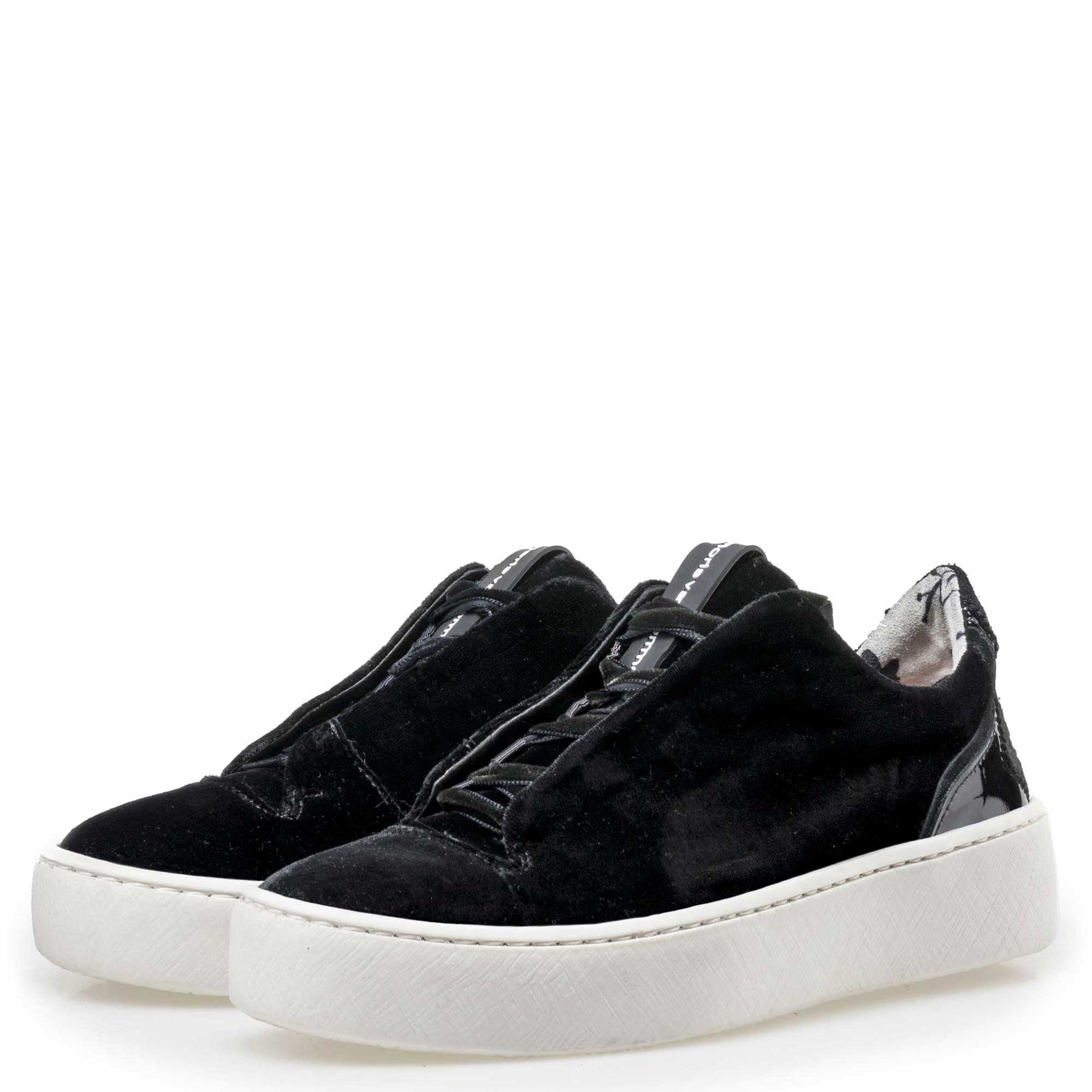 85173/04 - Floris van Bommel schwarze Velours Damen Sneaker 85173/04 - Floris van Bommel schwarze Velours Damen Sneaker