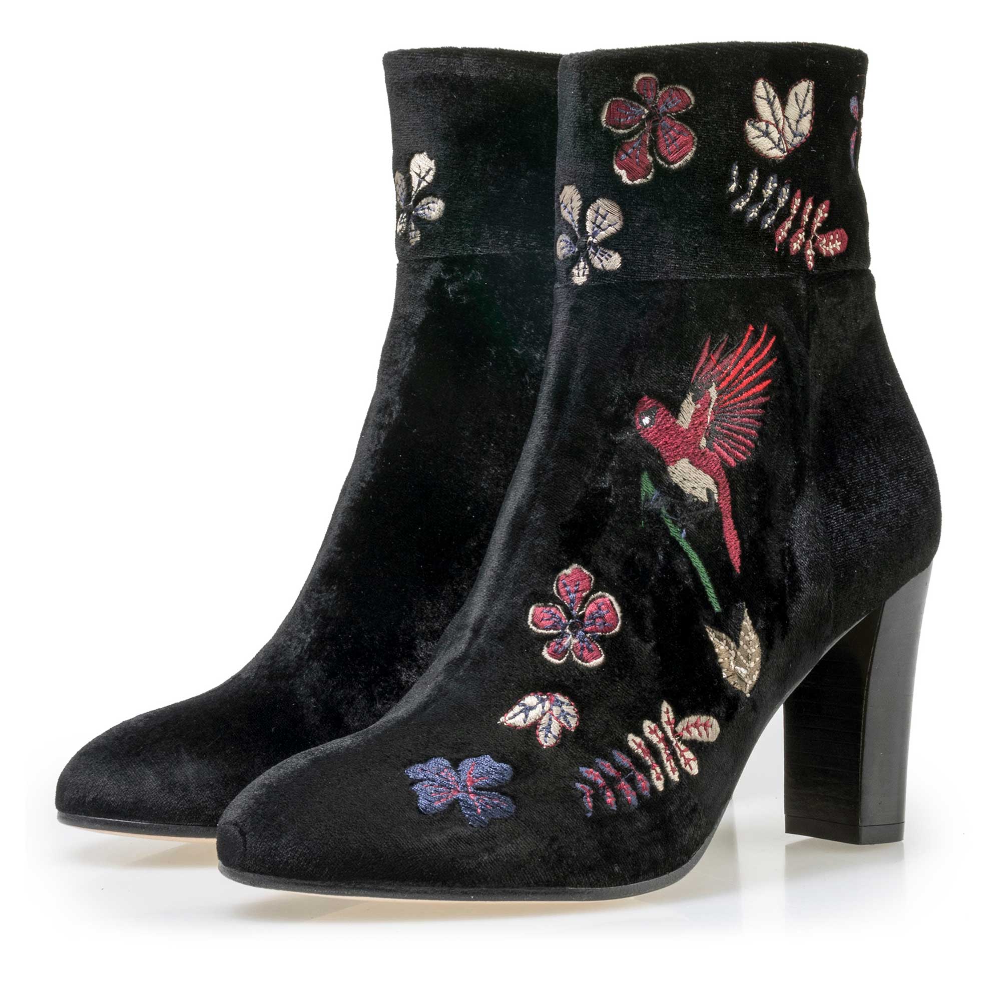 85196/01 - Floris van Bommel schwarze Velours Stiefelette 85196/01 - Floris van Bommel schwarze Velours Stiefelette