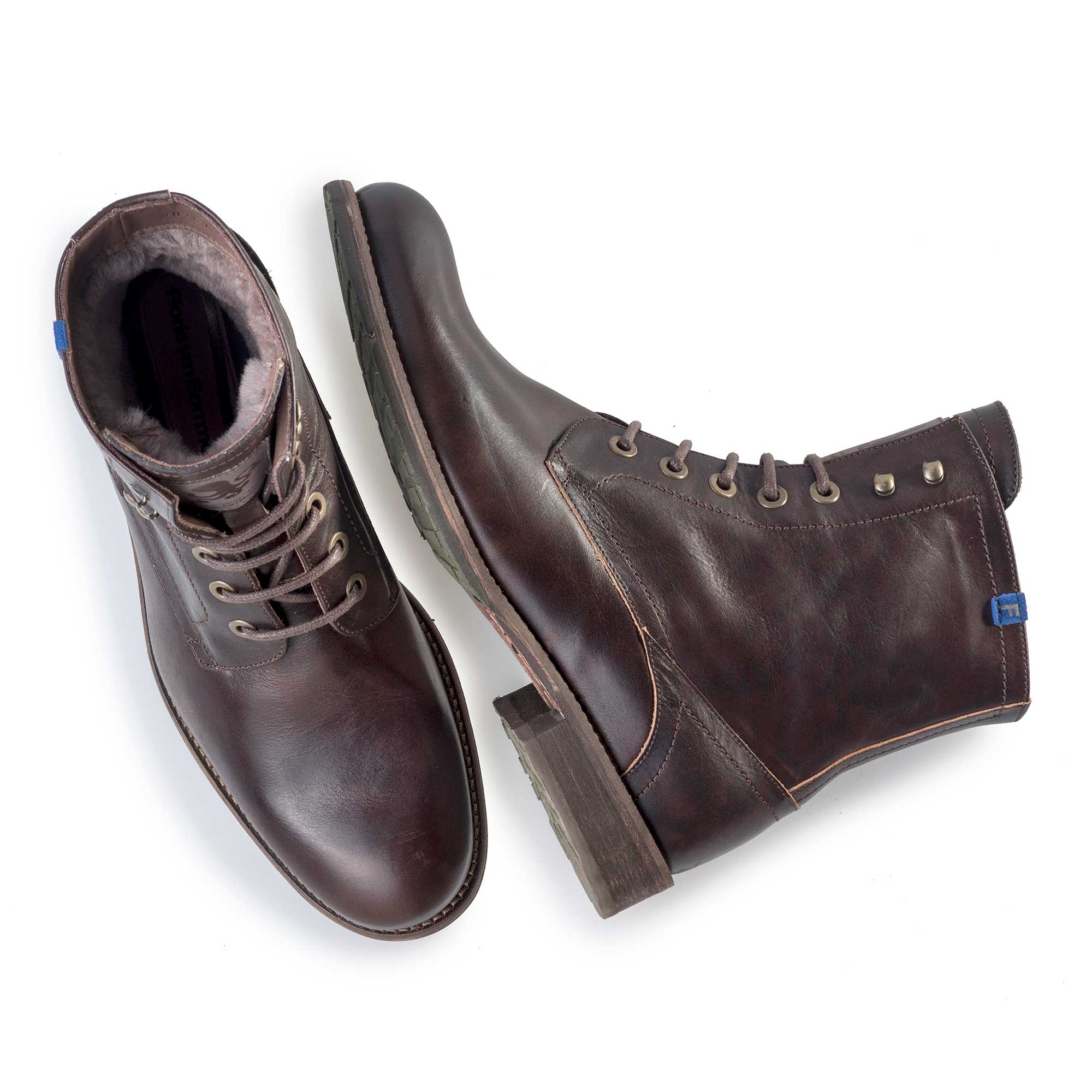 10751/08 - Floris van Bommel brauner Herren Leder Schnürstiefel 10751/08 - Floris van Bommel brauner Herren Leder Schnürstiefel