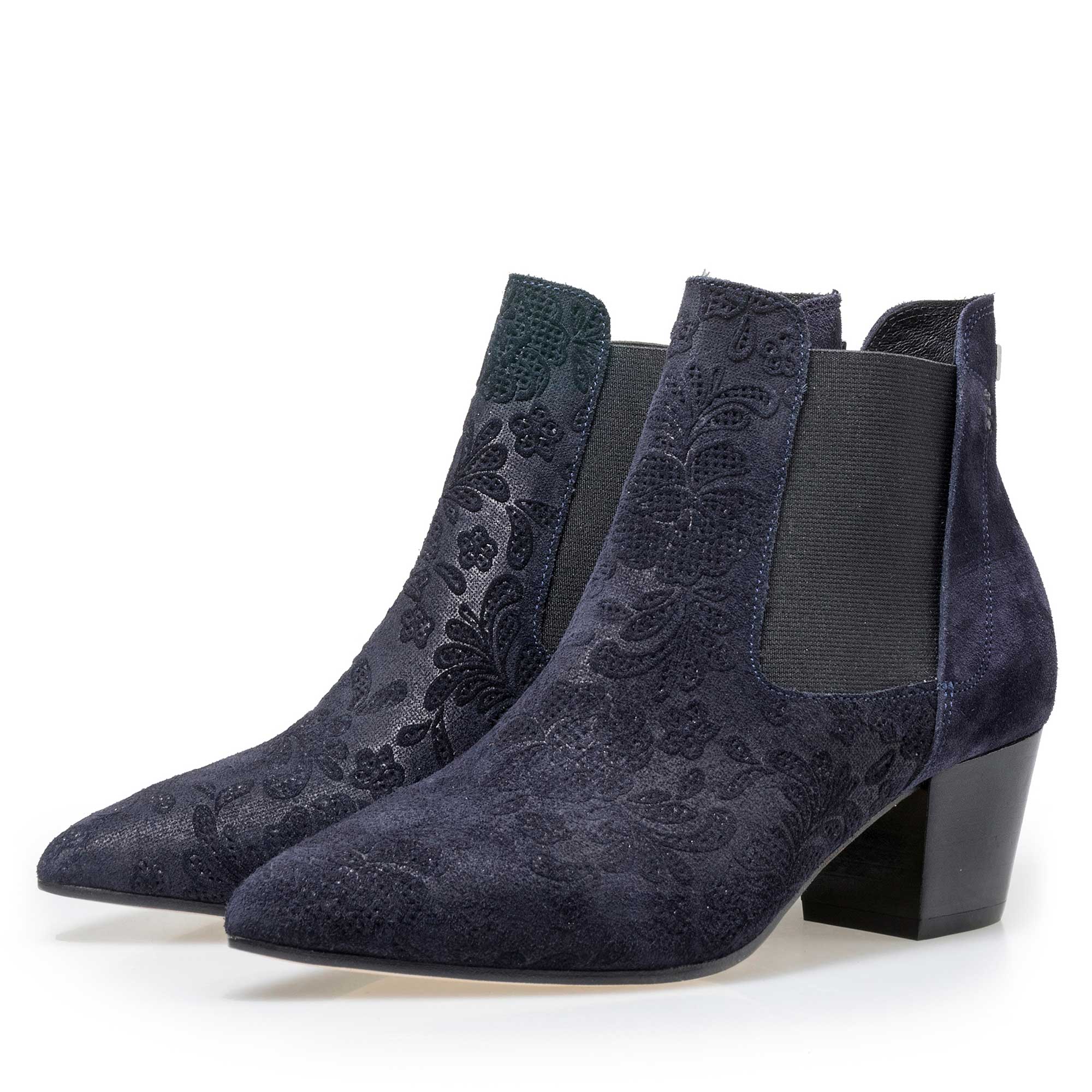 85192/03 - Floris van Bommel dunkelblaue Wildleder Stiefelette 85192/03 - Floris van Bommel dunkelblaue Wildleder Stiefelette