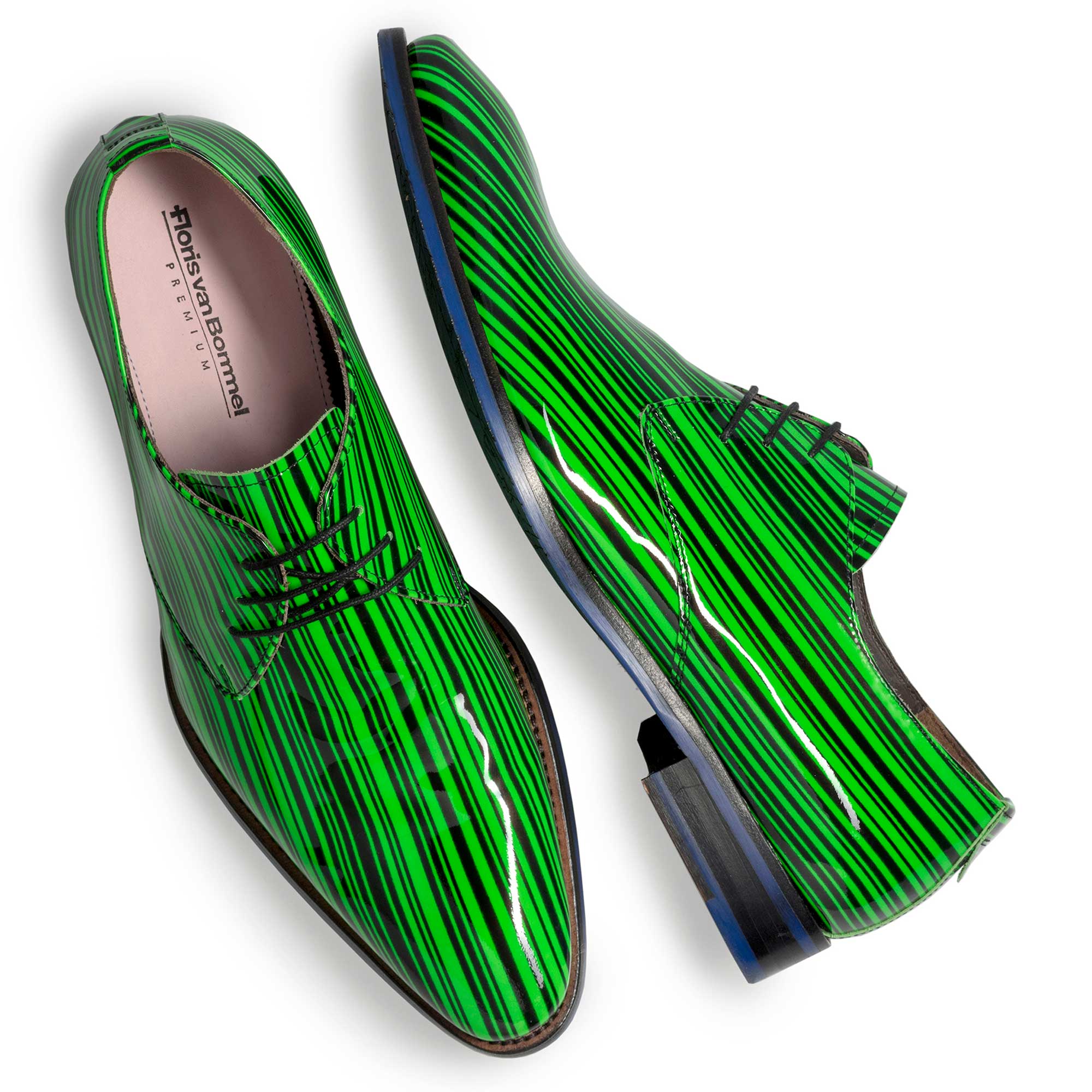 18032/01 - Floris van Bommel Premium grüner Herren Lack Schnürschuh 18032/01 - Floris van Bommel Premium grüner Herren Lack Schnürschuh