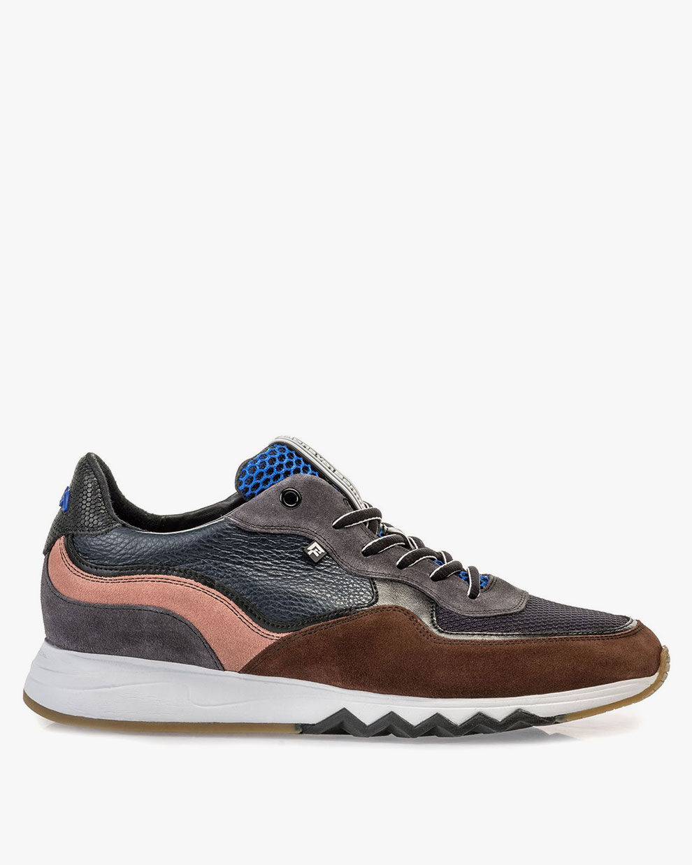 Whisky \u0026 blue suede leather sneaker SFM-10091-23-01 | Floris van Bommel®
