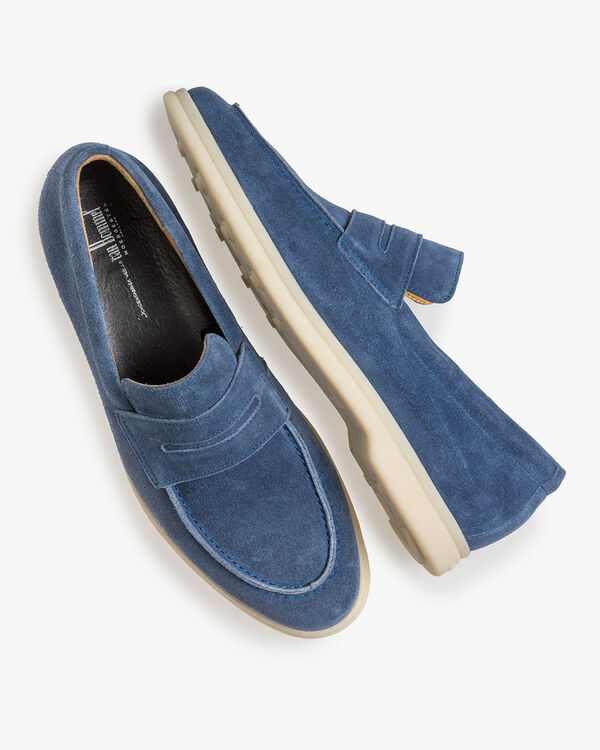 Blauer Wildleder-Loafer