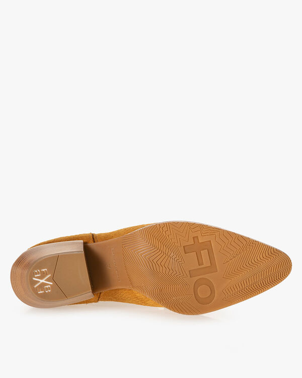 Boot printed suede leather cognac