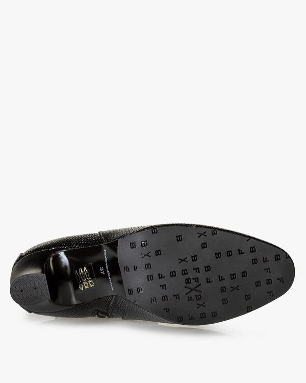 Ankle boot reptile print black