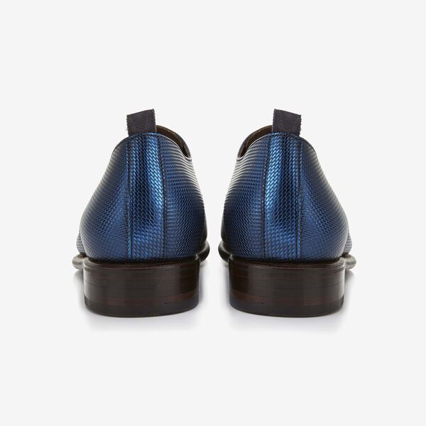Floris van Bommel metallic blue leather men's lace-up shoe