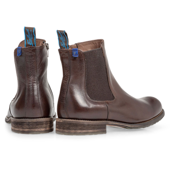Mit Lammfell gef&uuml;tterter brauner Chelsea Boot