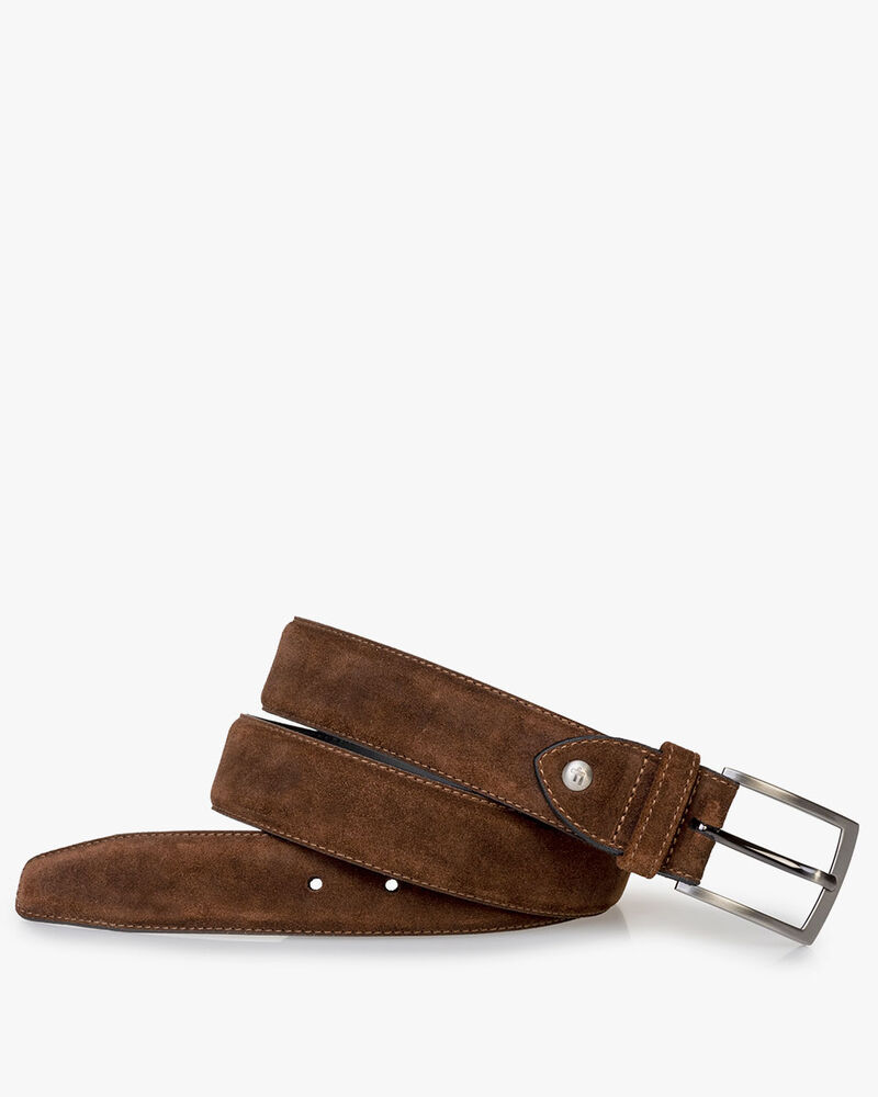 Belt suede leather cognac