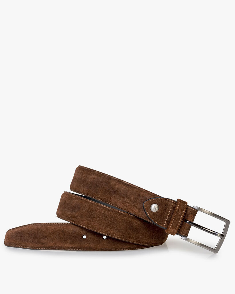 Belt suede leather cognac