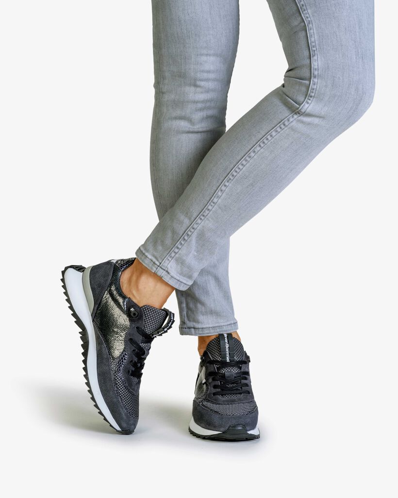 Sneaker Wildleder-Print grau