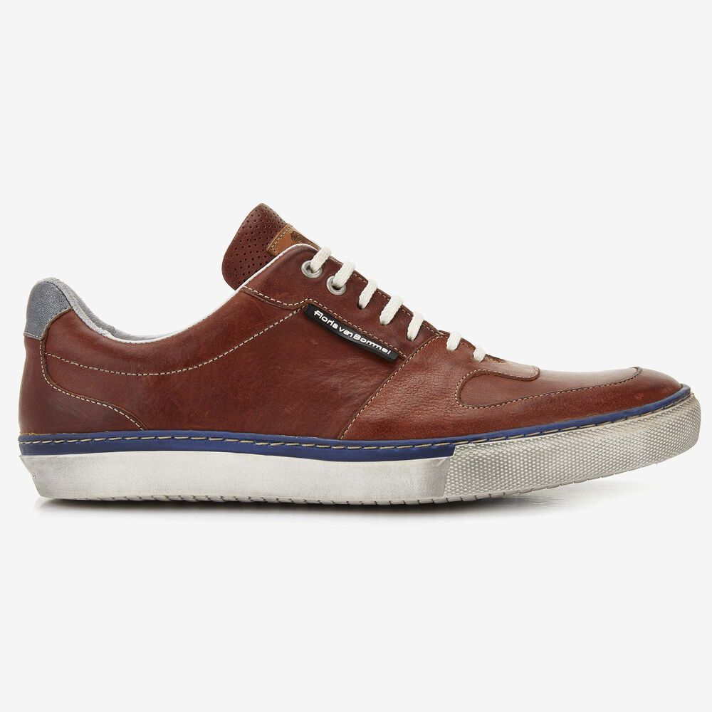 Floris van Bommel cognac coloured leather men's sneaker