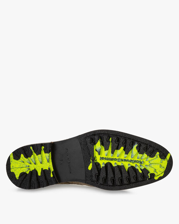 Lace boot pony taupe