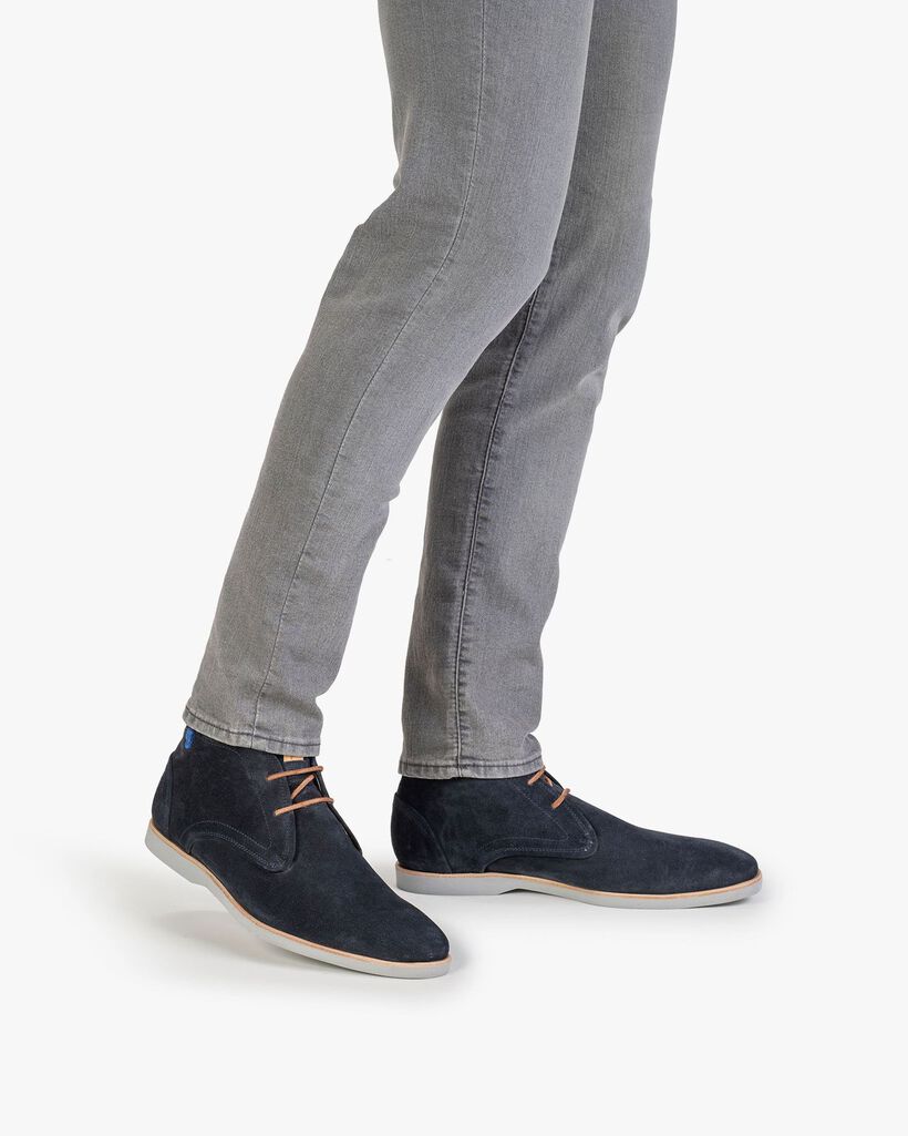 Stiefel Wildleder blau