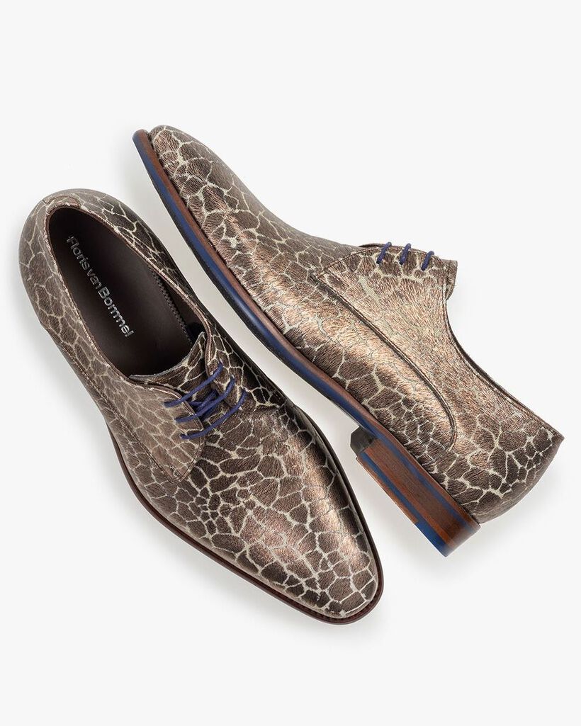 Lace shoe metallic bronze