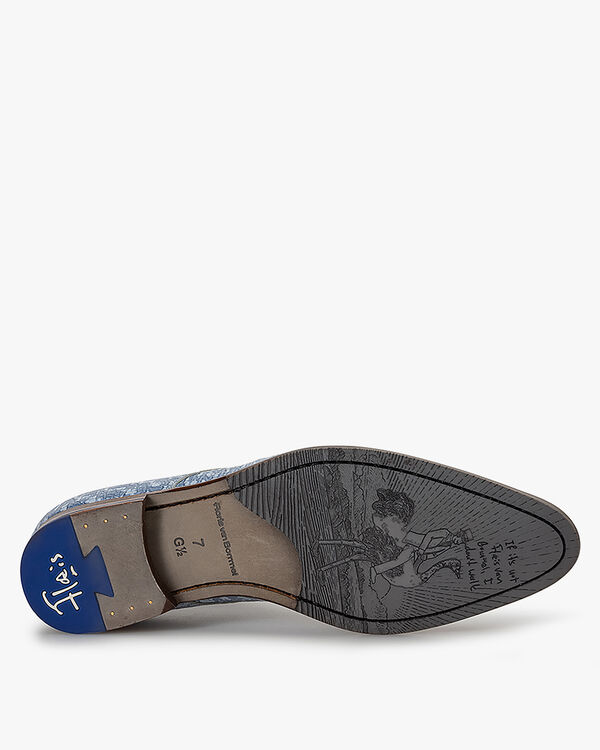 Lackleder-Schn&uuml;rschuh mit Krokoprint