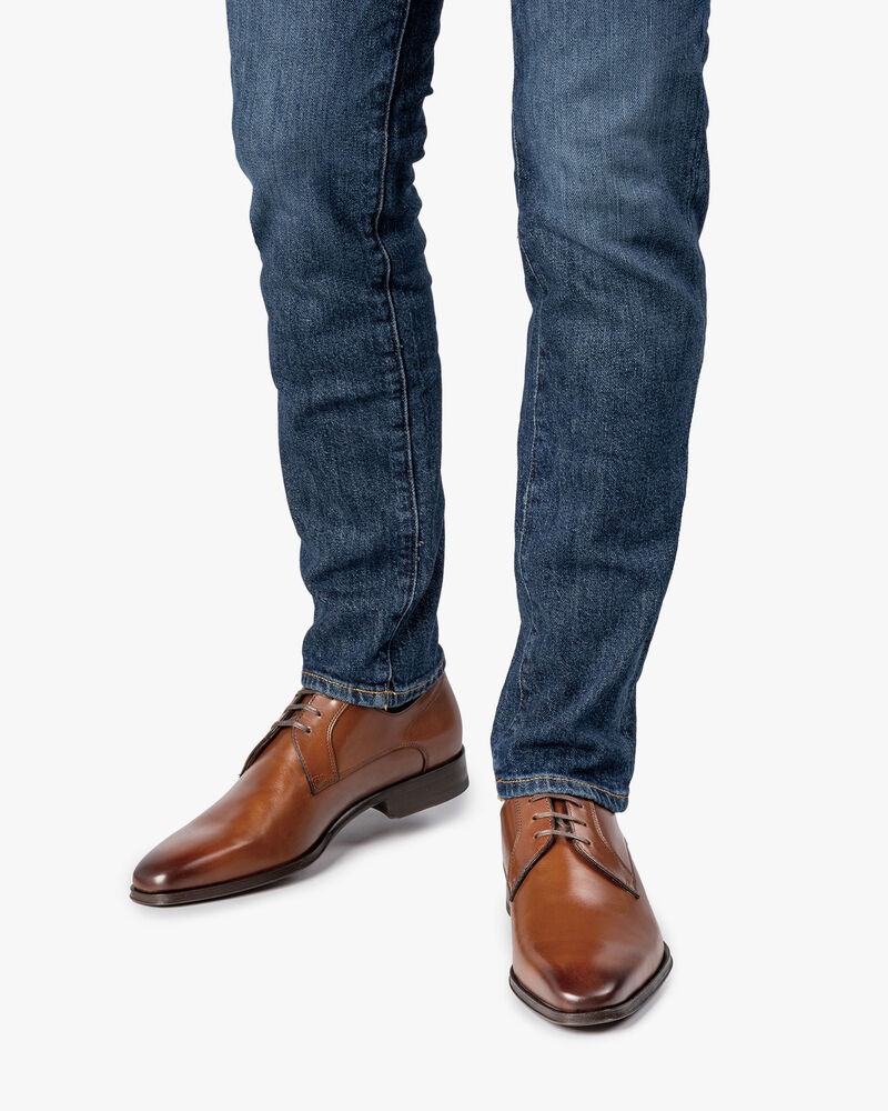 Schn&uuml;rschuh Kalbsleder cognac