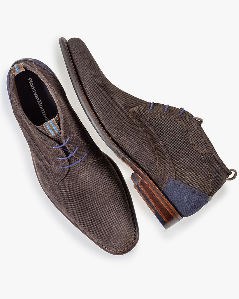 Schn&uuml;rstiefel braun Wildleder