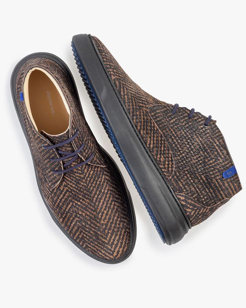 Boot zig-zag print brown