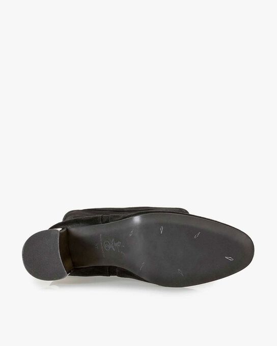 Hoher schwarzer Wildleder-Stiefel 85708/00 | Floris van Bommel Women®