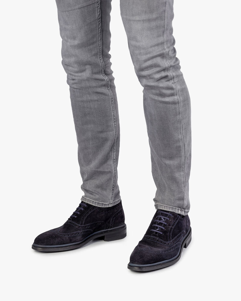 Brogue Wildleder dunkelblau