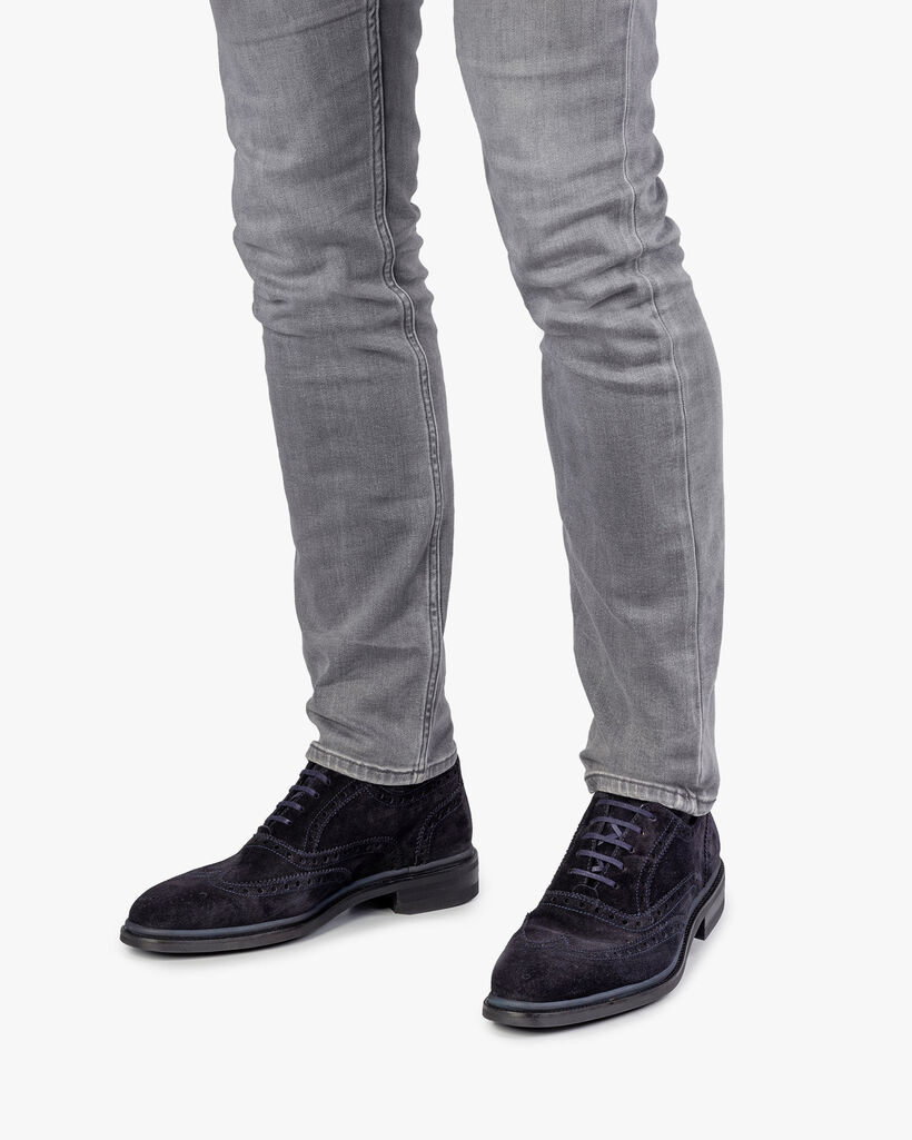 Brogue Wildleder dunkelblau