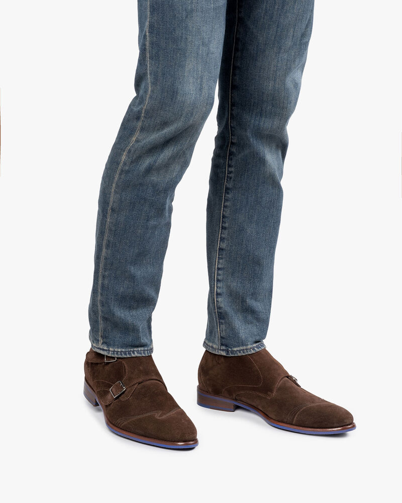 Schnallenschuh braun Wildleder