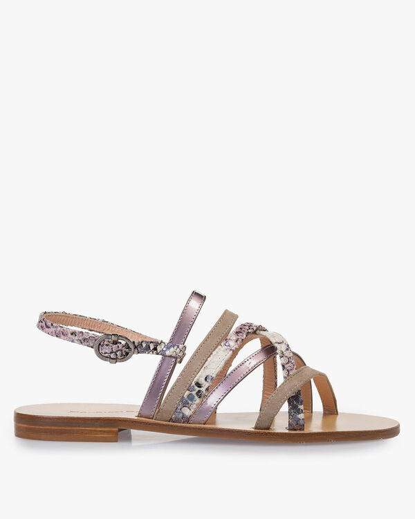 Sandal printed leather pink