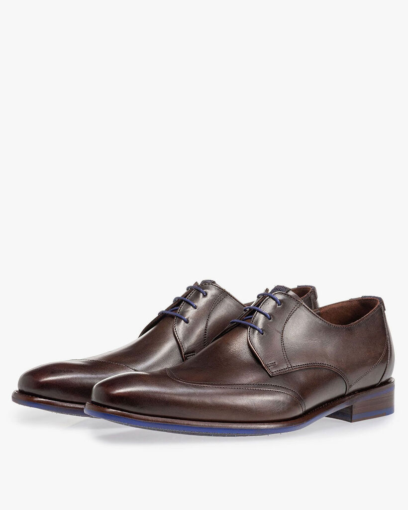 Lace shoe dark brown calf leather