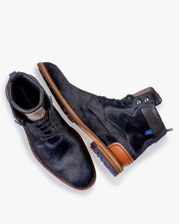 Schn&uuml;rstiefel Pony blau