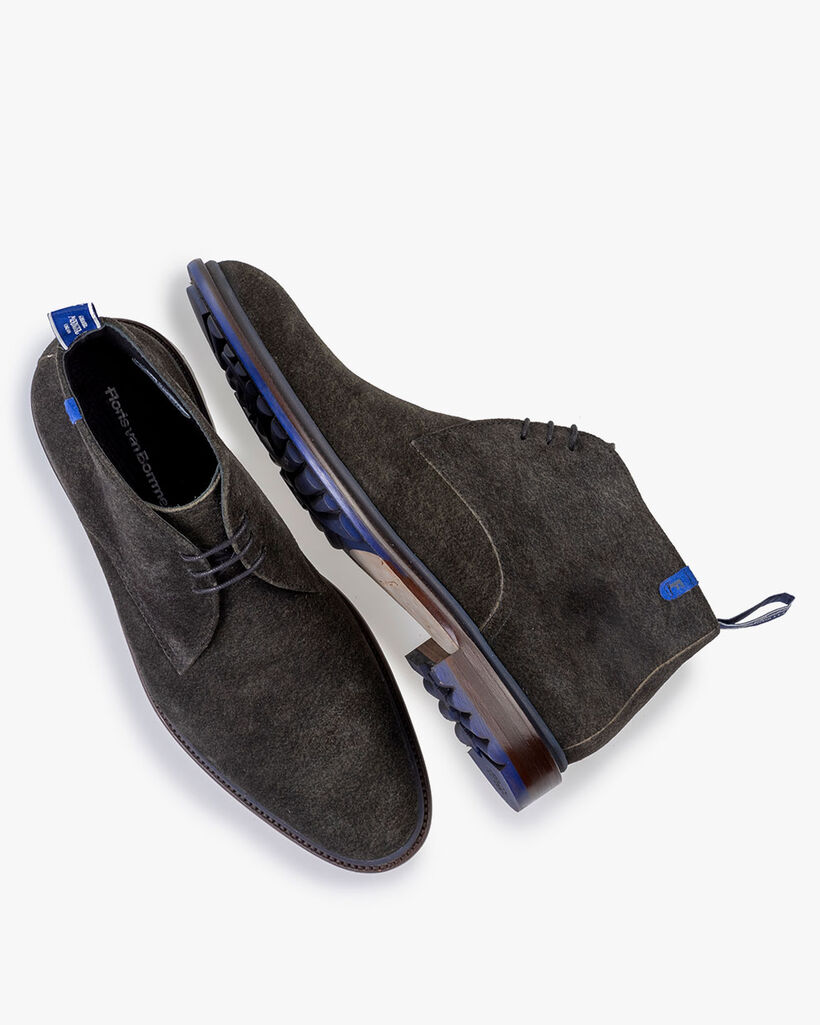 Schn&uuml;rstiefel Wildleder dunkelgr&uuml;n