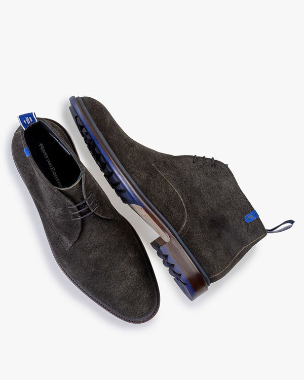 Schn&uuml;rstiefel Wildleder dunkelgr&uuml;n