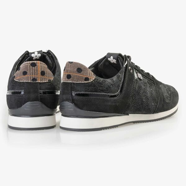 Floris van Bommel women’s black suede leather sneaker