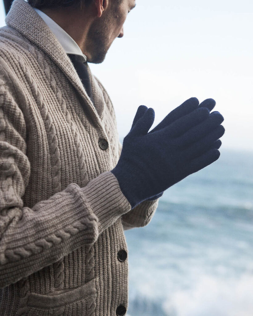 Handschuhe Wolle blau