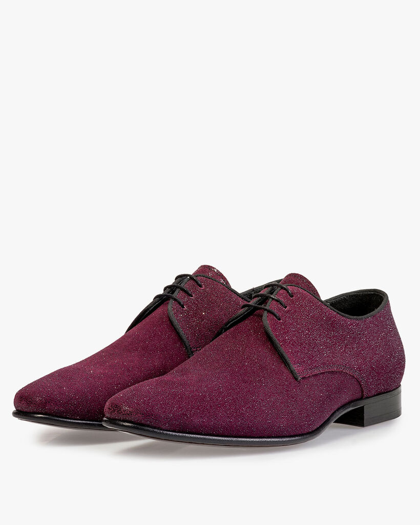 Schnürschuh Wildleder bordeaux