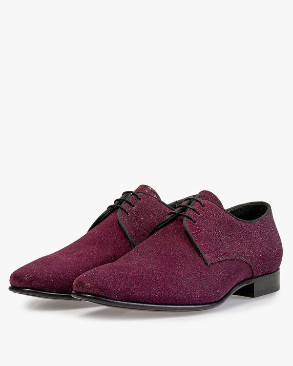 Schnürschuh Wildleder bordeaux