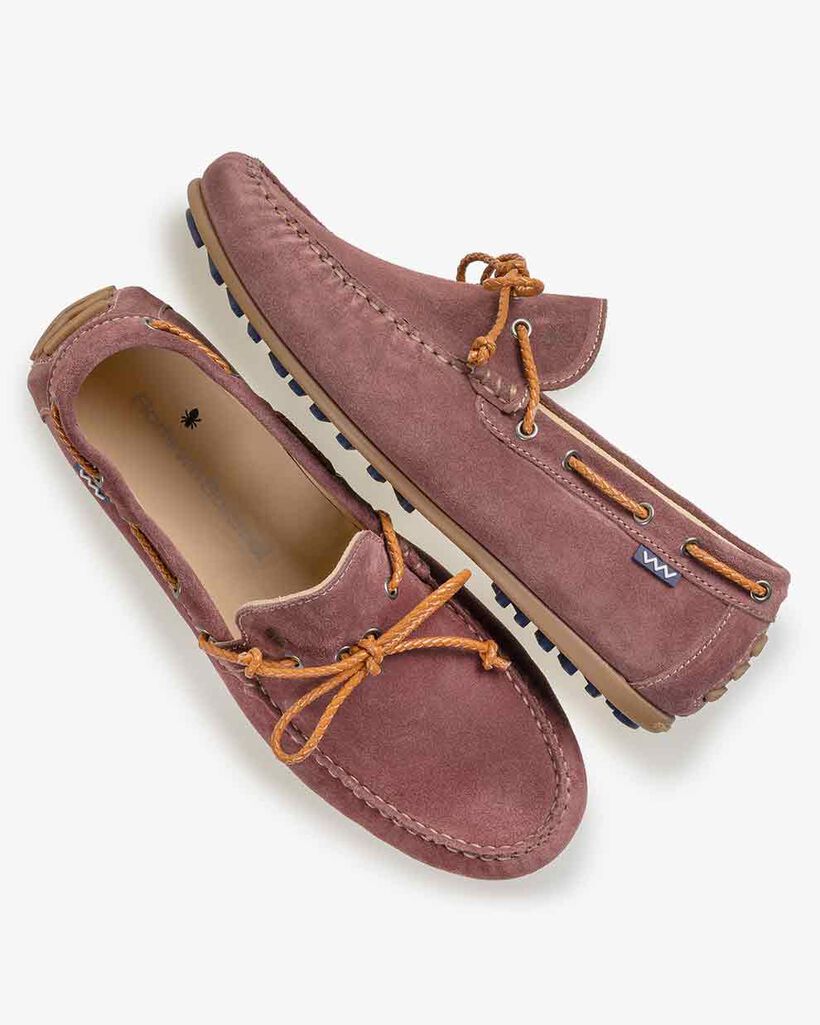 Moccasin suede leather pink