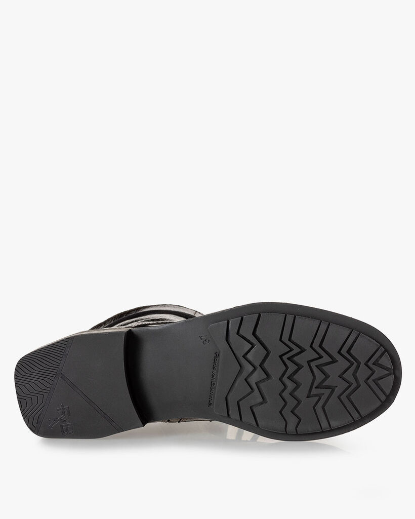 Lace boot leather dark brown