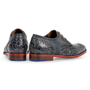 Lace shoe black and grey metallic