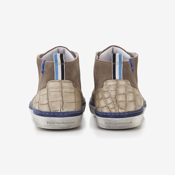 Floris van Bommel taupefarbener Herren-Sneaker aus Veloursleder