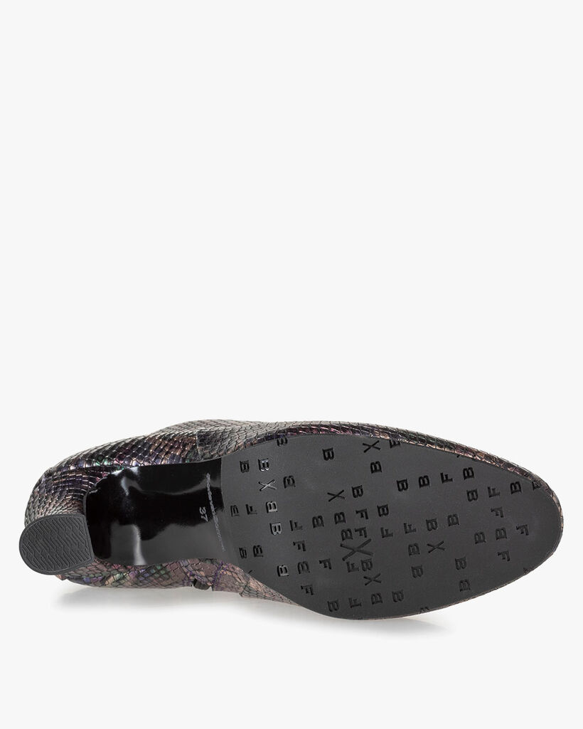 Stiefelette Metallic-Print rosa