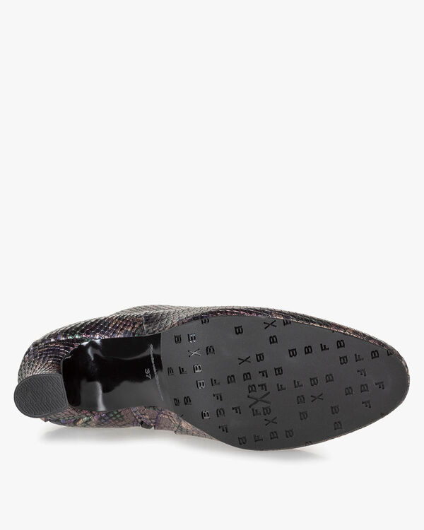 Stiefelette Metallic-Print rosa