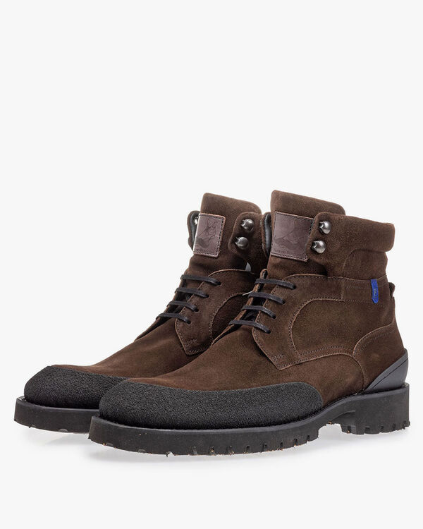 Schn&uuml;rstiefel braun Wildleder