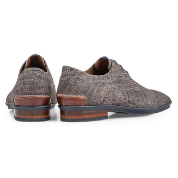 Schn&uuml;rschuh mit Print taupe