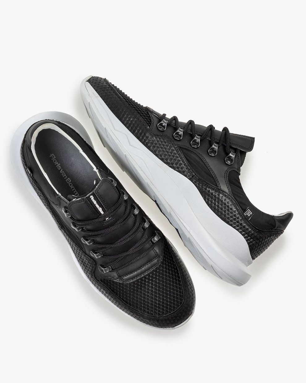 Sneaker black leather 16281/00 | Floris van Bommel Official®