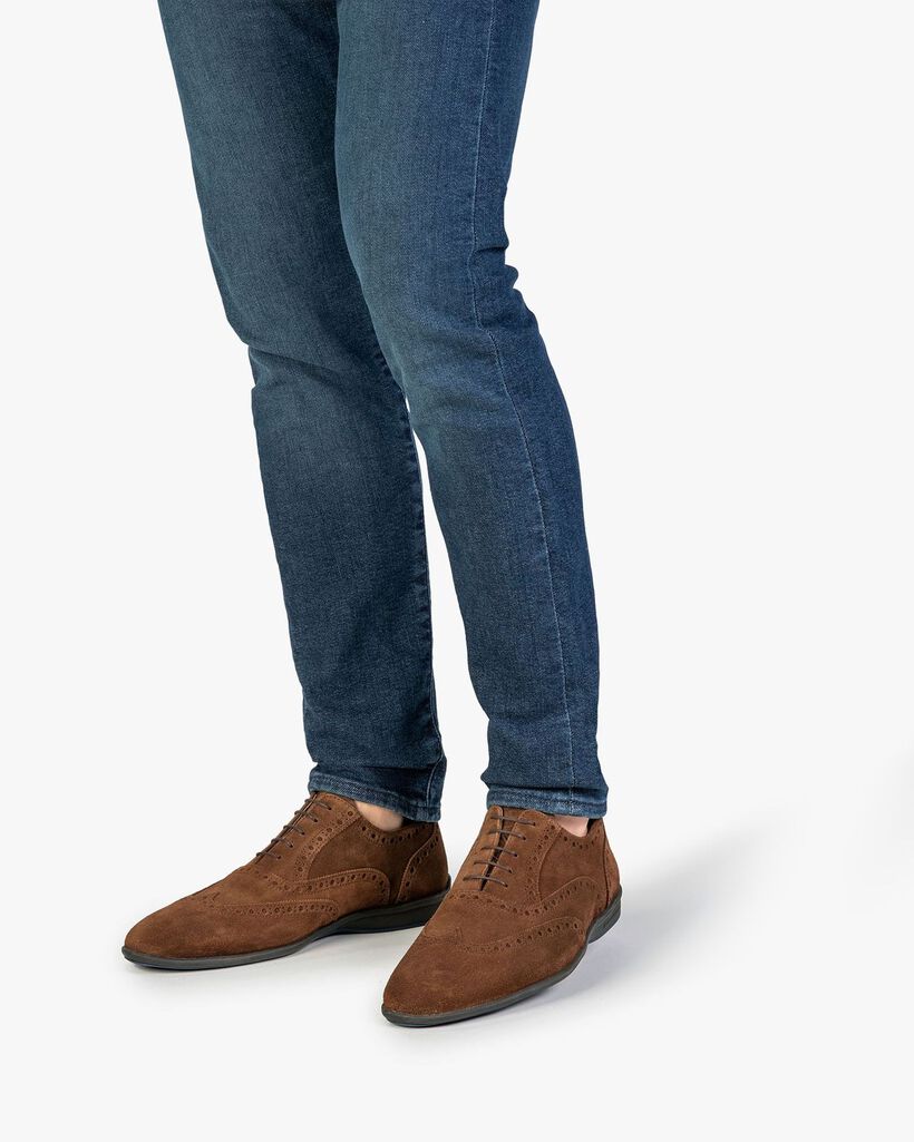 Schn&uuml;rschuh Wildleder braun