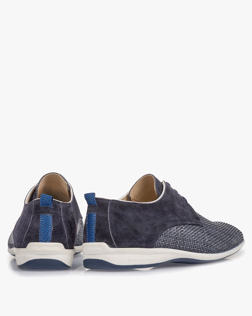 Blauer Schn&uuml;rschuh Leder