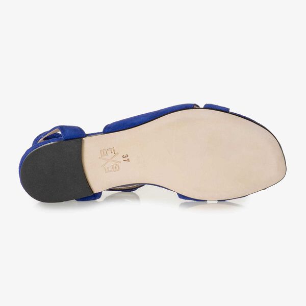 Cobalt blue suede leather sandal