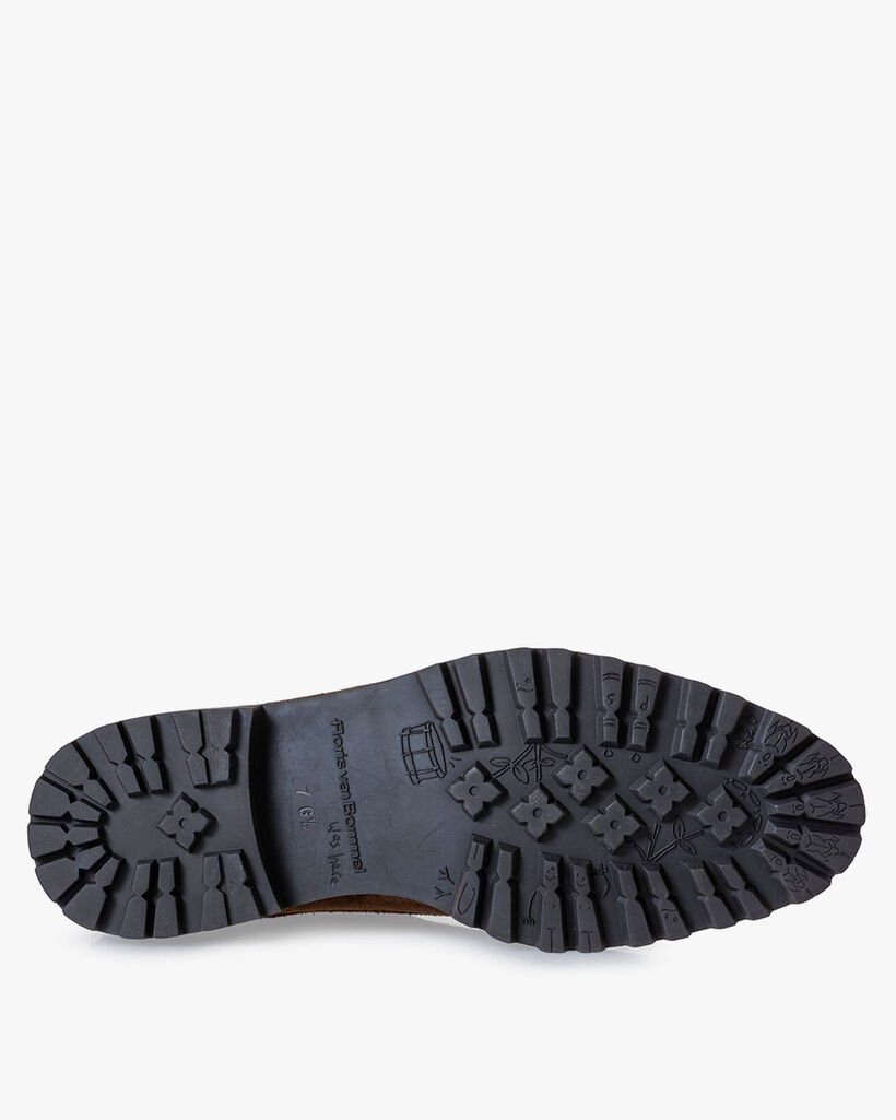 Schn&uuml;rstiefel Wildleder cognac