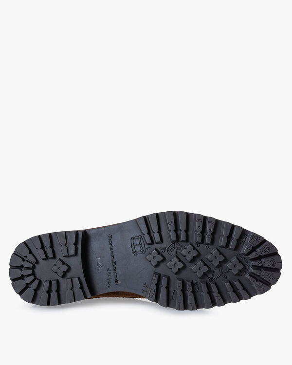 Schn&uuml;rstiefel Wildleder cognac