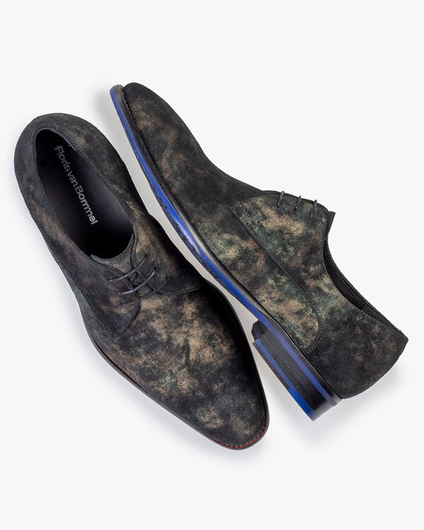 Schn&uuml;rschuh Wildleder dunkelgr&uuml;n